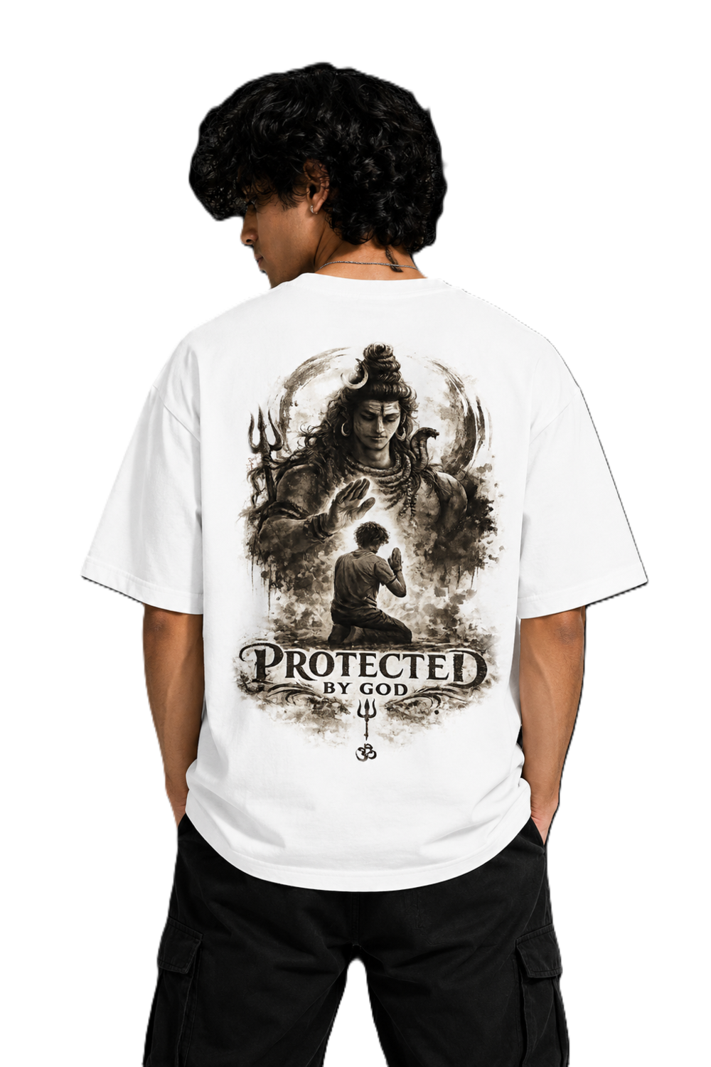 PROTECTED BY GOD OVERSIZED T-SHIRT