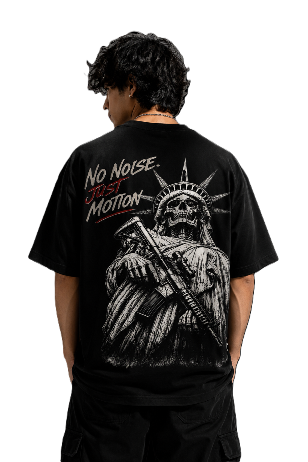 No Noise Just Motion Oversized Graphic T-Shirt – Premium Heavyweight Cotton
