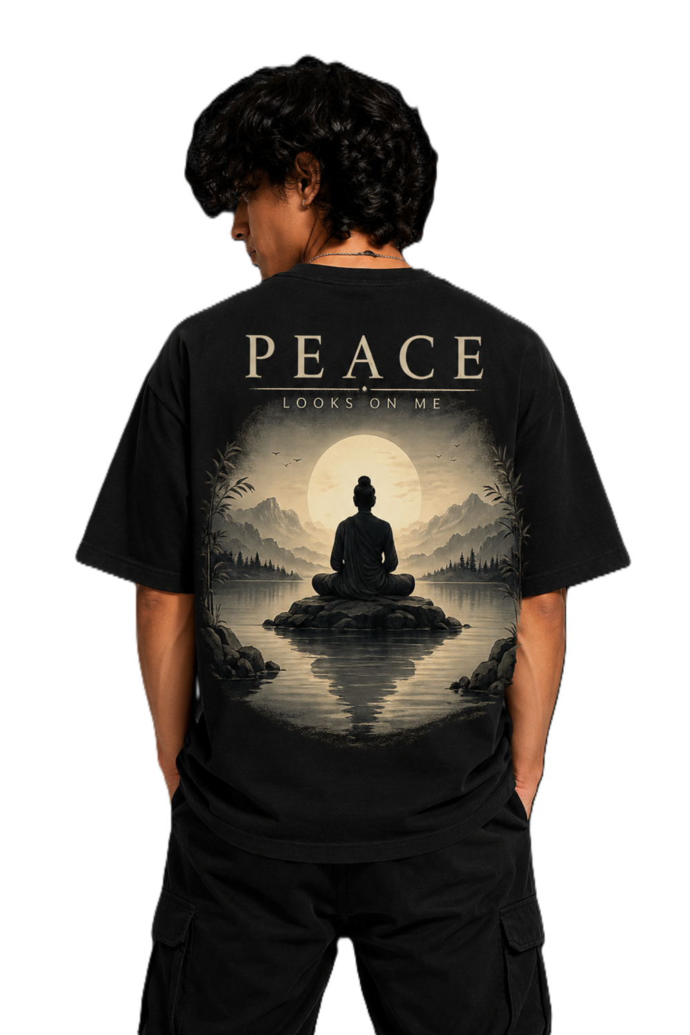 PEACE LOOKS ON ME OVERSIZED T-SHIRT