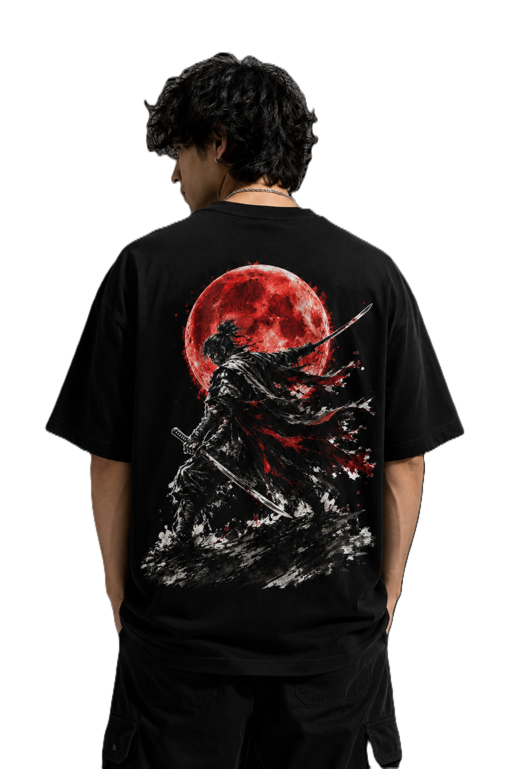 Red Moon Warrior Spirit Oversized T-Shirt